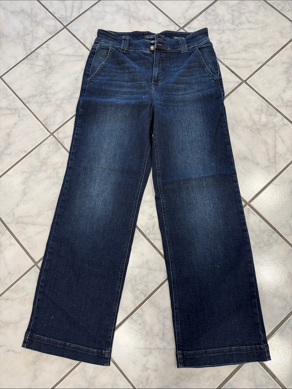 Judy Blue Dark Blue Wide-Leg Jeans
